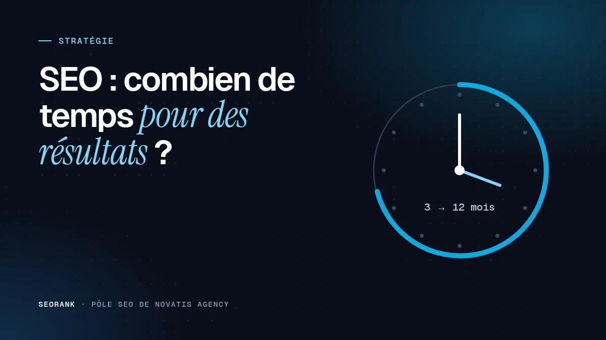Illustration éditoriale SEORank : « SEO : combien de temps pour des résultats ? »