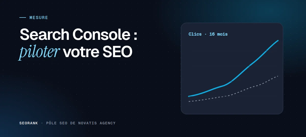 Illustration éditoriale SEORank : « Search Console : piloter votre SEO »