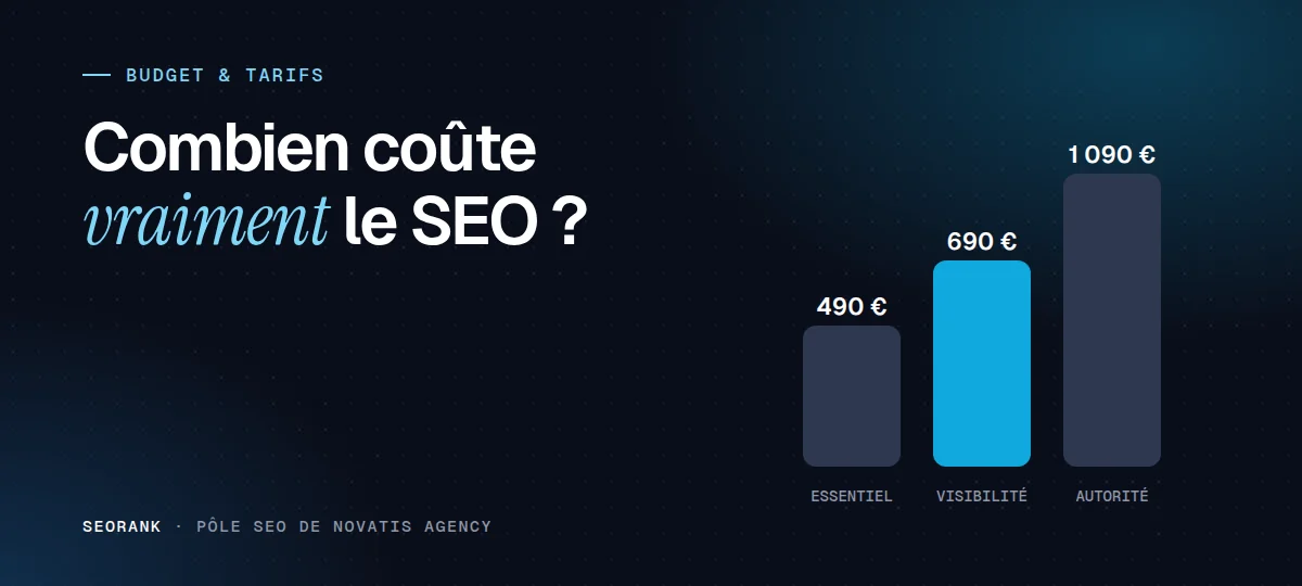 Illustration éditoriale SEORank : « Combien coûte vraiment le SEO ? »